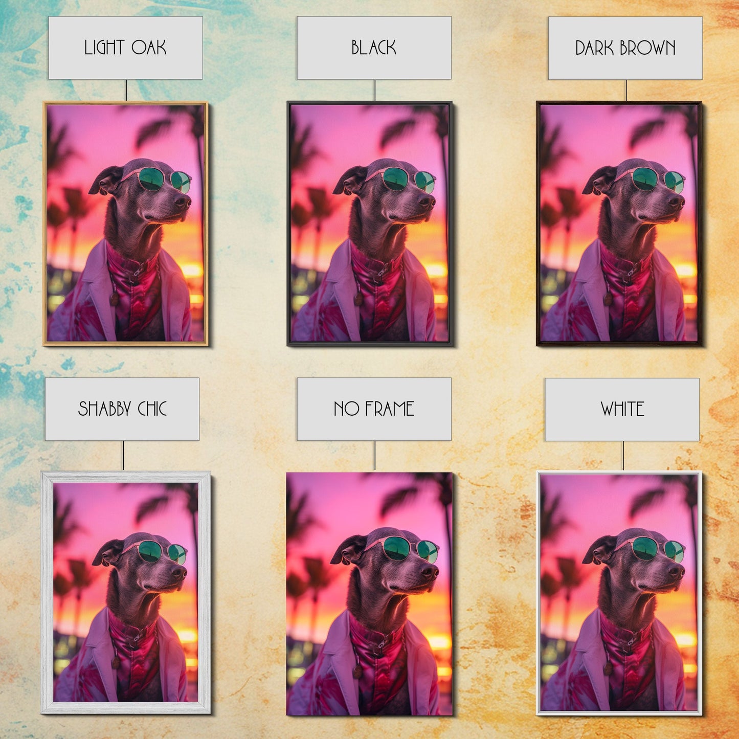 Greyhound Wall Print, Dog Wall Art, Dog Sunglasses, Dog In Pink Suit, Funny Art, Framed Wall Art, Framed Canvas, Wall Print, Wall Canvas