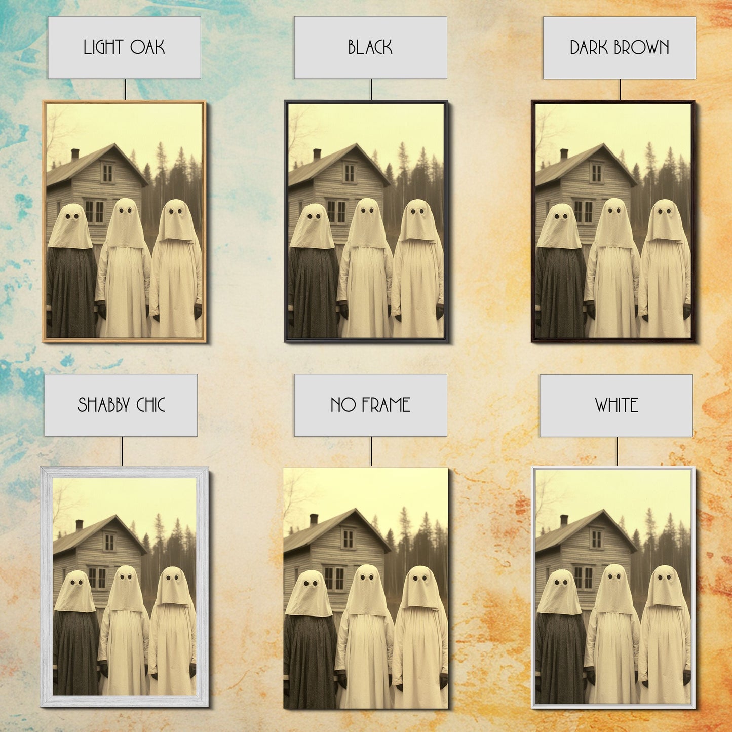 Ghost Art Print, Haunted House Art, Horror Art Print, Spooky Room Decor, Canvas Print, Wall Art, Vertical Print, Home Decor, Wall Decor