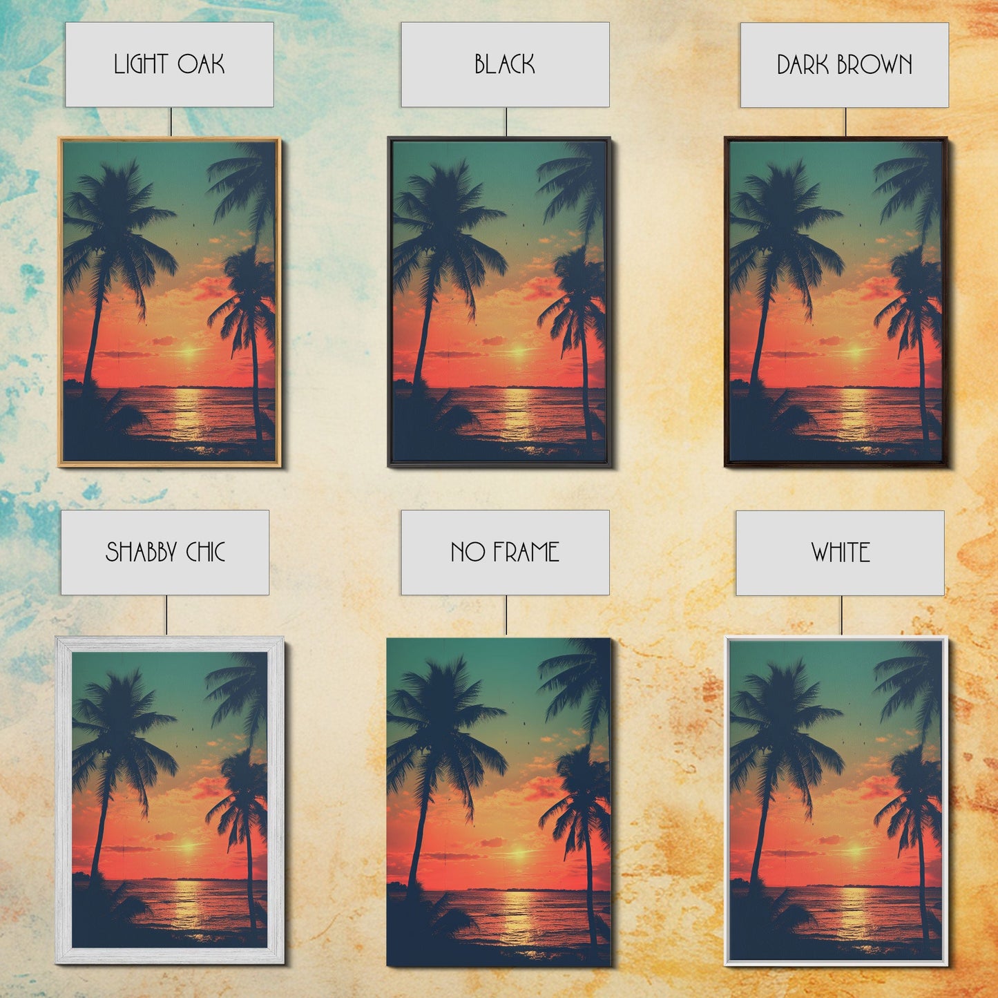 Tropical Wall Art, Palm Tree Art, Sunset, Beach Art, Canvas Print, Wall Hanging, Portrait Art, Home Office Art, Family Home Decor, RV Decor