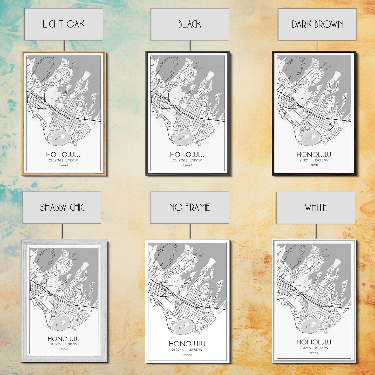 Honolulu Street Map, Hawaii Map, ity Map Art, Minimalist Art, Wall Art, Canvas Print, Living Room Art, Travel Wall Art, Anniversary Gift