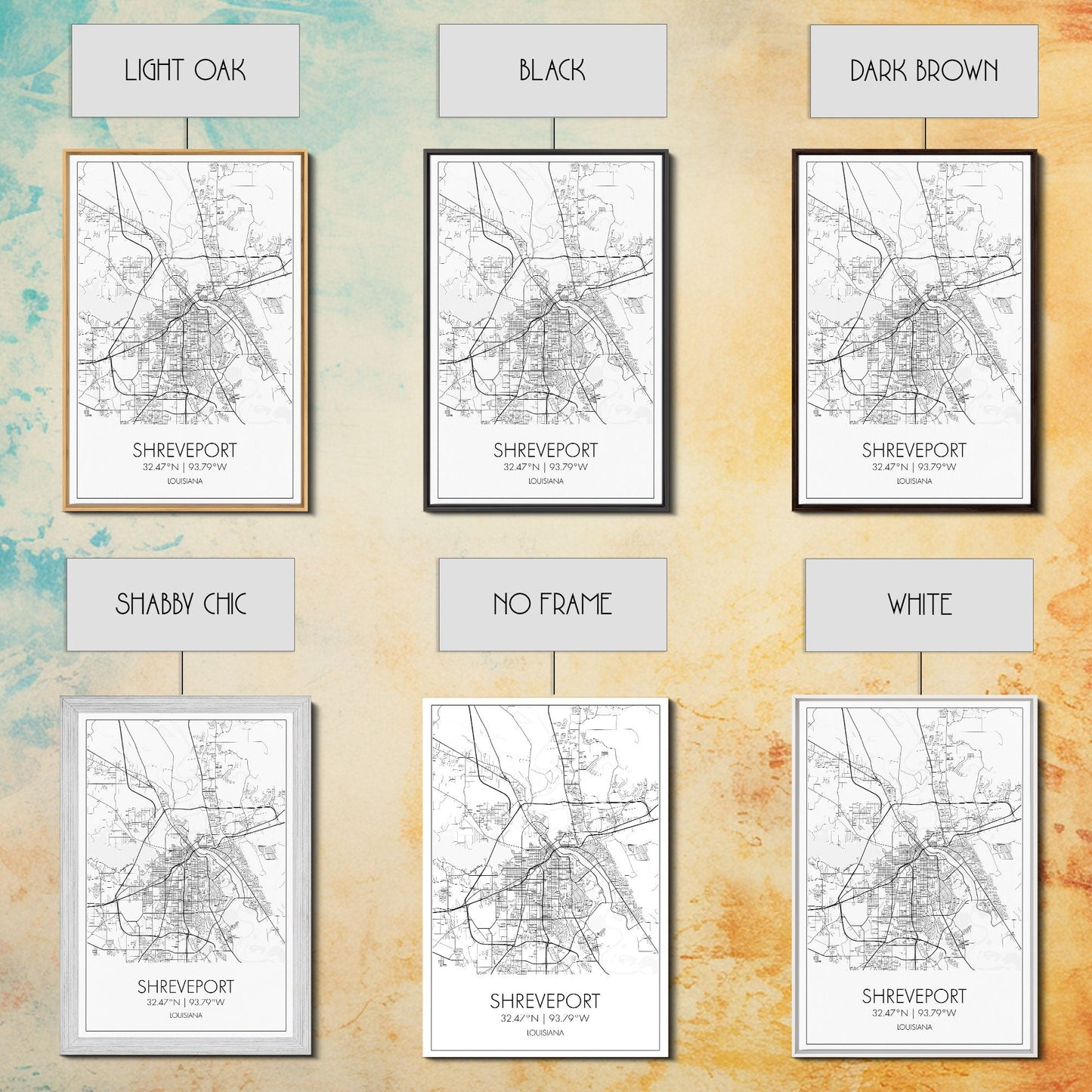 Shreveport Street Map, Louisiana Map, City Map Print, Minimalist Art, Wall Art, Canvas Print, Wall Decoration, Aviation Gift, Travel Décor
