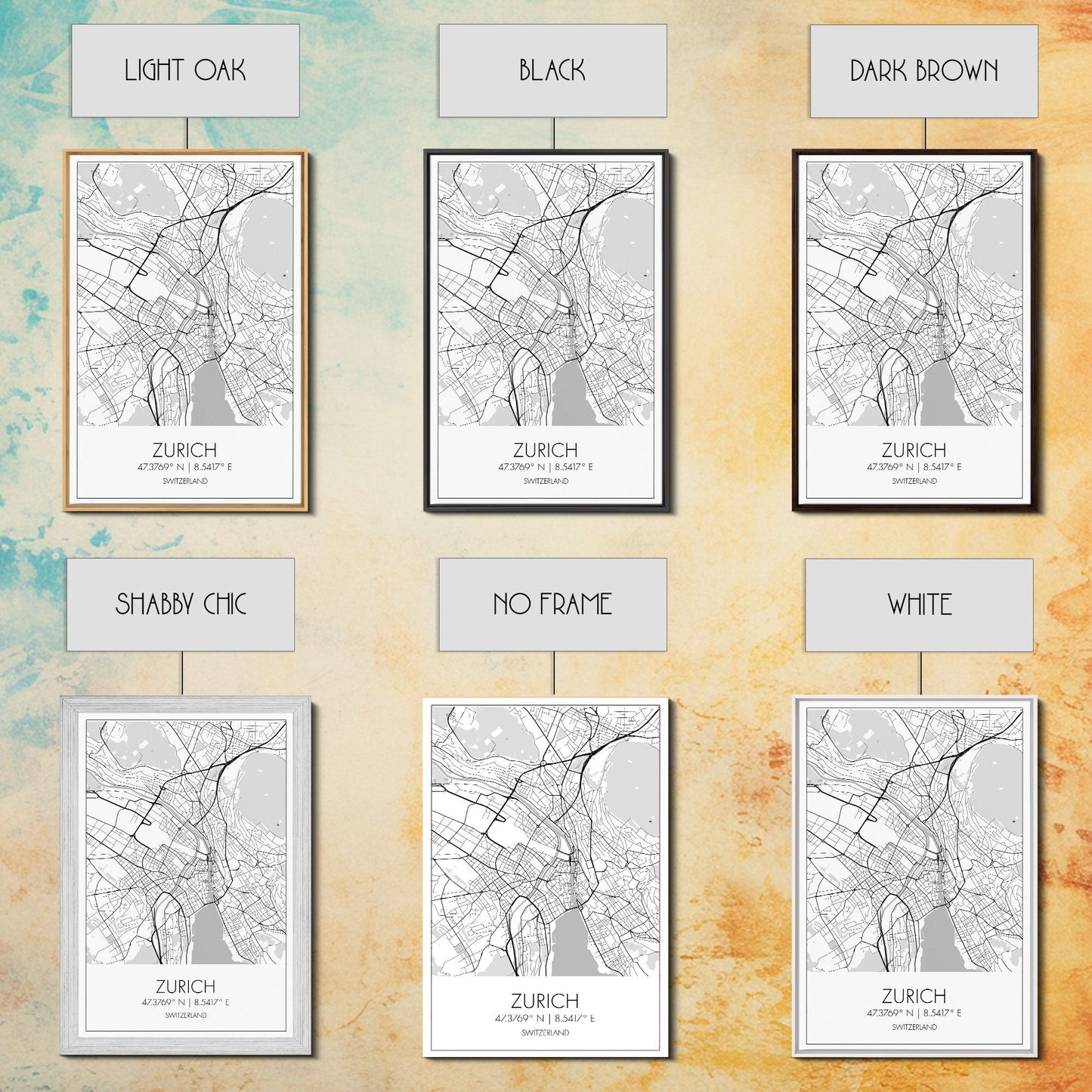Zurich Street Map, Switzerland Map, Europe City Map Print, Minimalist Art, Wall Art, Canvas Print, Travel Art, Wall Hanging, Honeymoon Gift