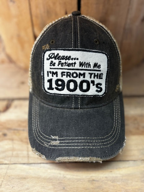 1900s Vintage Distressed Mesh Snapback Baseball Cap