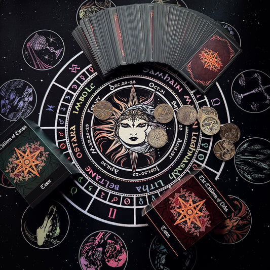 Divination Mat - Radiant Astrology & Decan Wheel (Medium: 22”x22”)