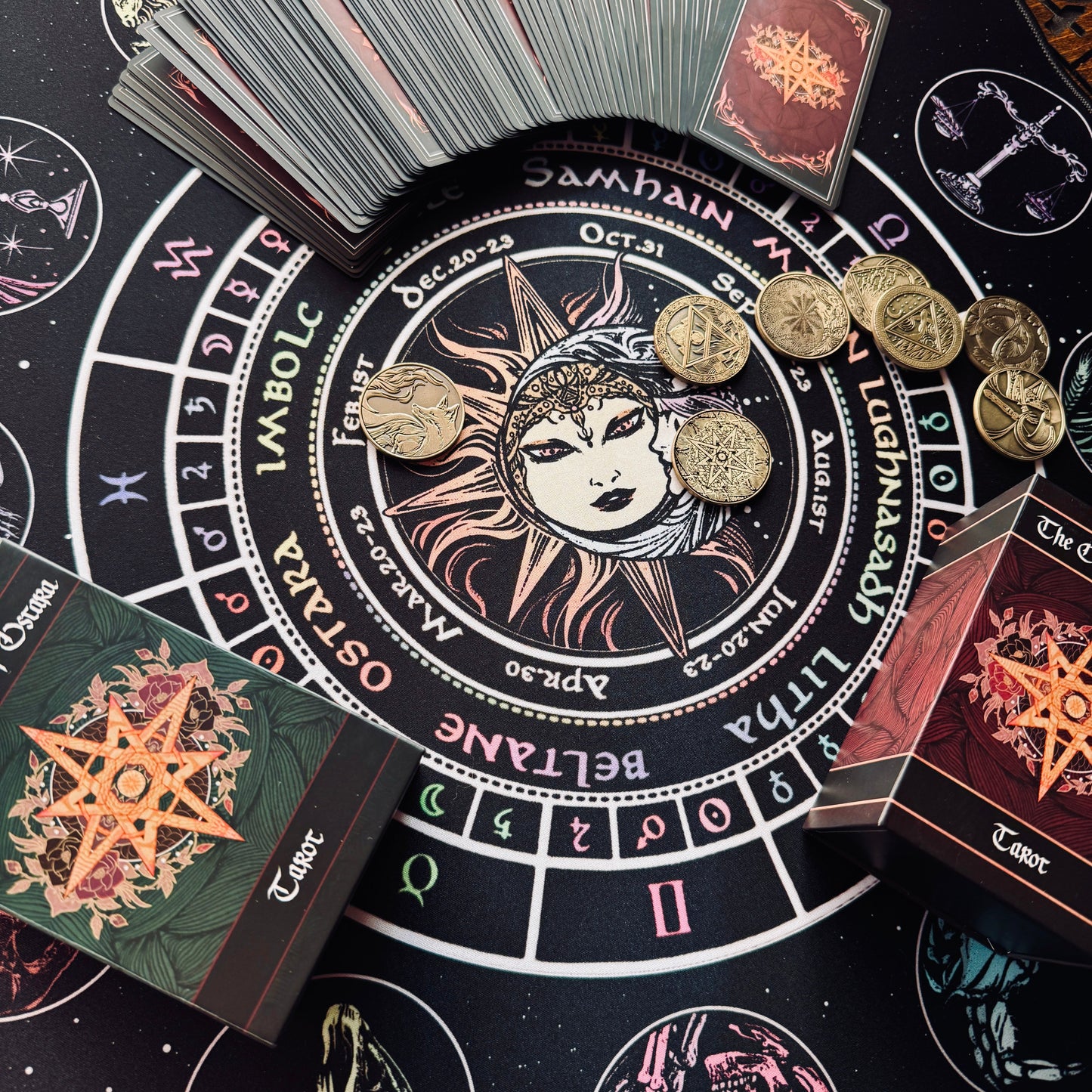 Divination Mat - Radiant Astrology & Decan Wheel (Medium: 22”x22”)
