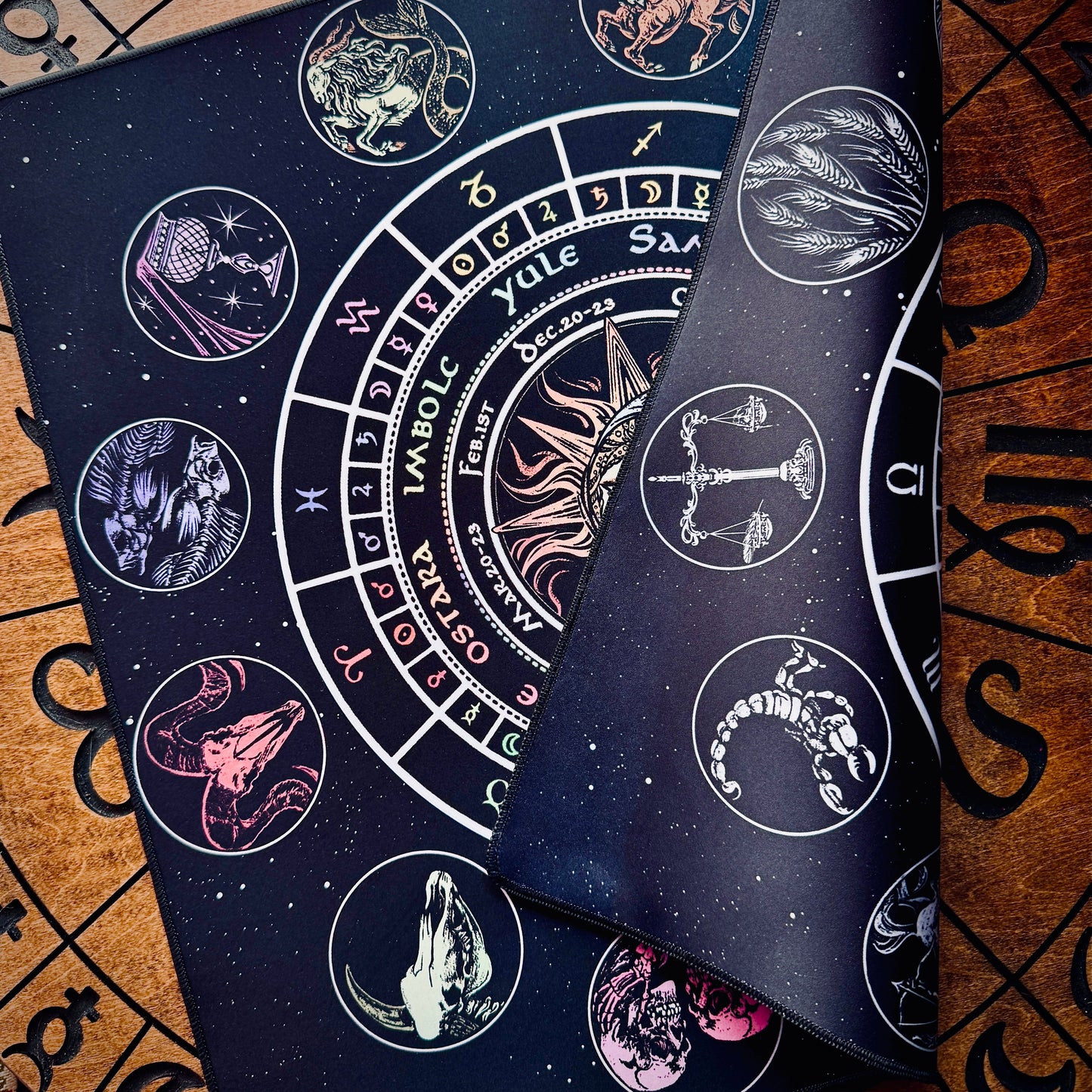 Divination Mat - Radiant Astrology & Decan Wheel (Medium: 22”x22”)