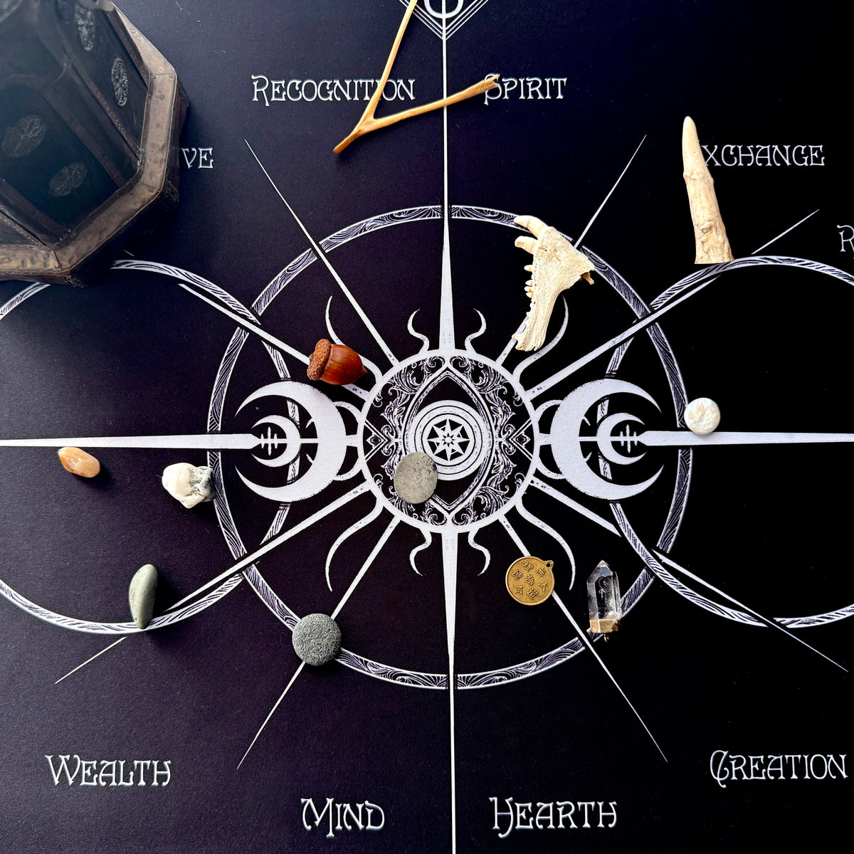 Divination Mat - Charm Casting w/ Instructions (Large: 30”x22”)