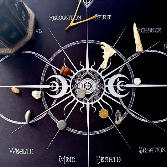 Divination Mat - Charm Casting w/ Instructions (Large: 30”x22”)