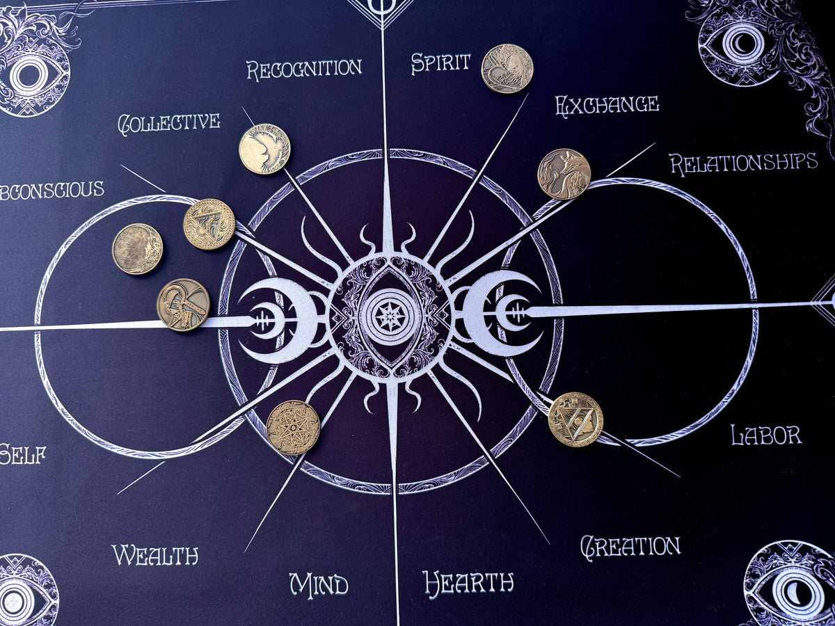 Divination Mat - Charm Casting w/ Instructions (Large: 30”x22”)