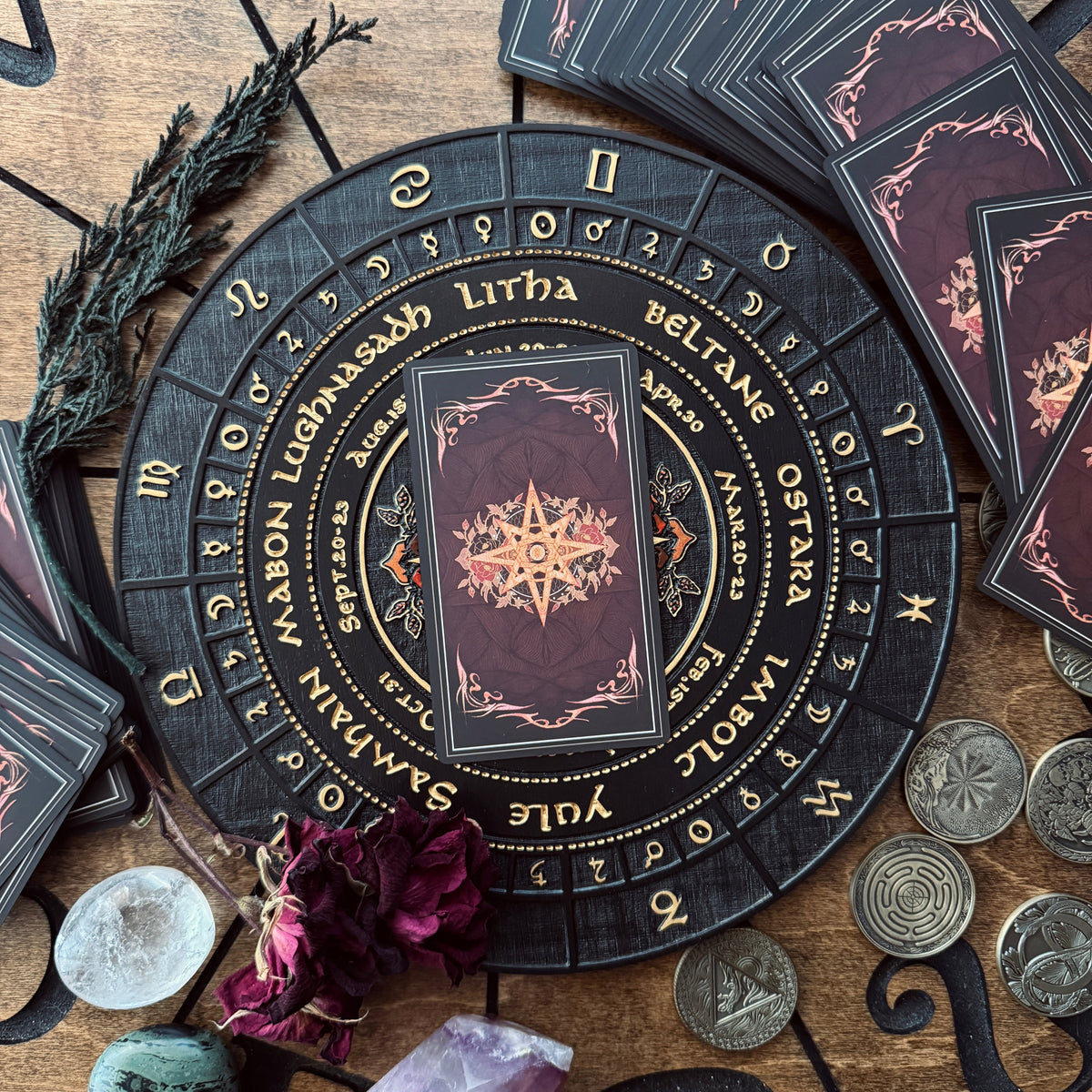 Wooden Decan Wheel of The Year