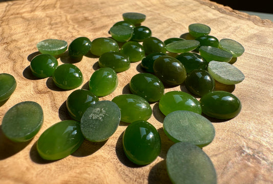 Canadian Jade Oval Cabochon - 7x9mm (individual or lot price)
