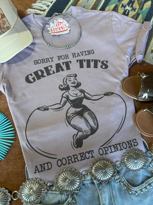 Sorry For Having Great Tits Graphic Tee