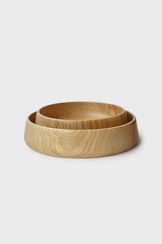 Hand Carved Wooden Plate with High Sides