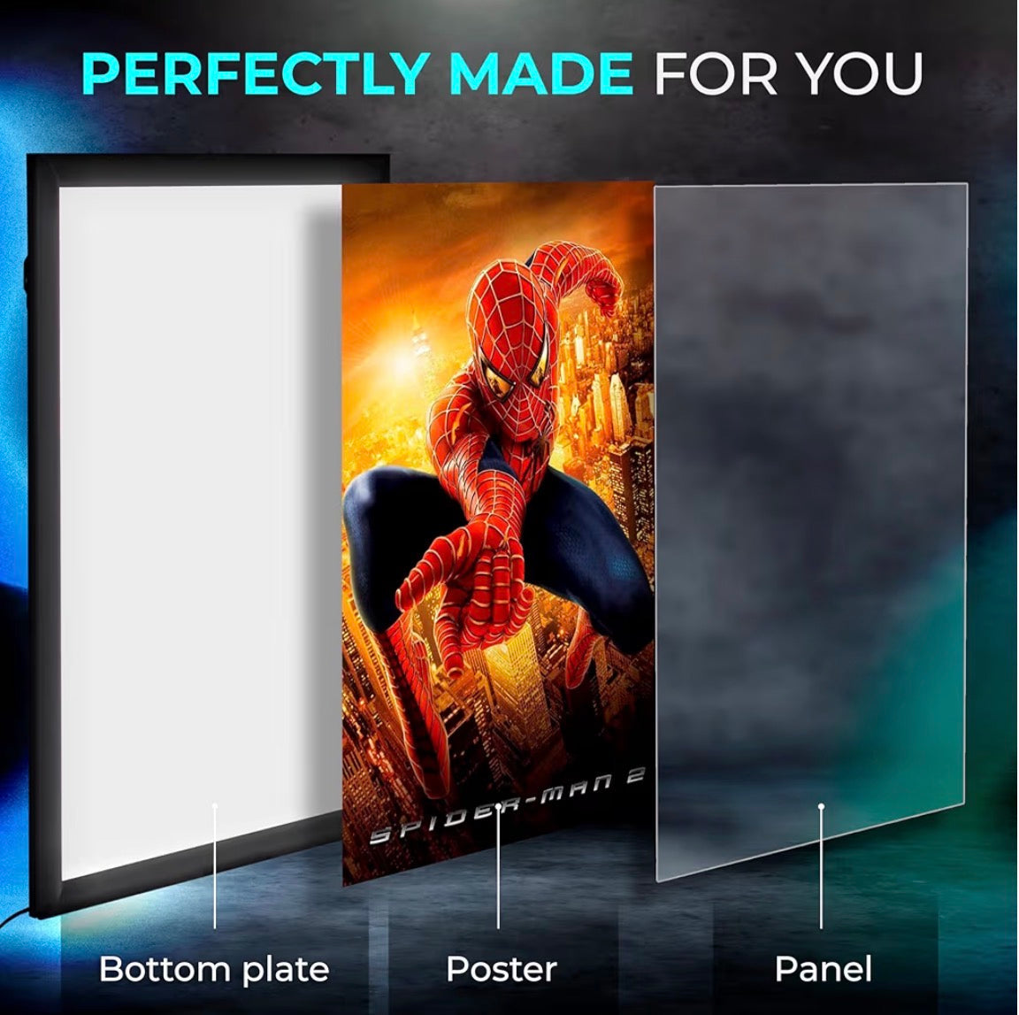 4-PACK Glowbox "World Famous" LED Poster Frames