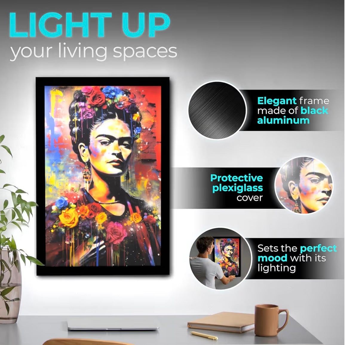 12-PACK Glowbox "World Famous" LED Poster Frames