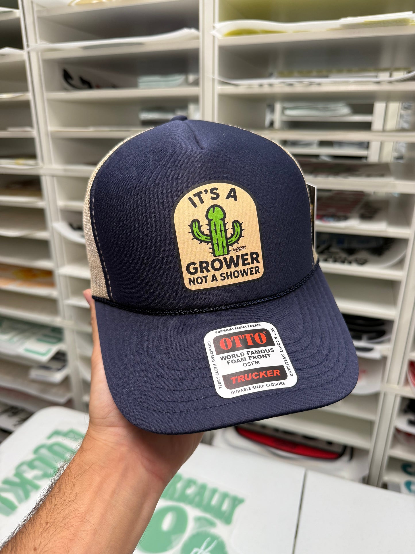 It's a Grower Not a Shower Trucker Hat