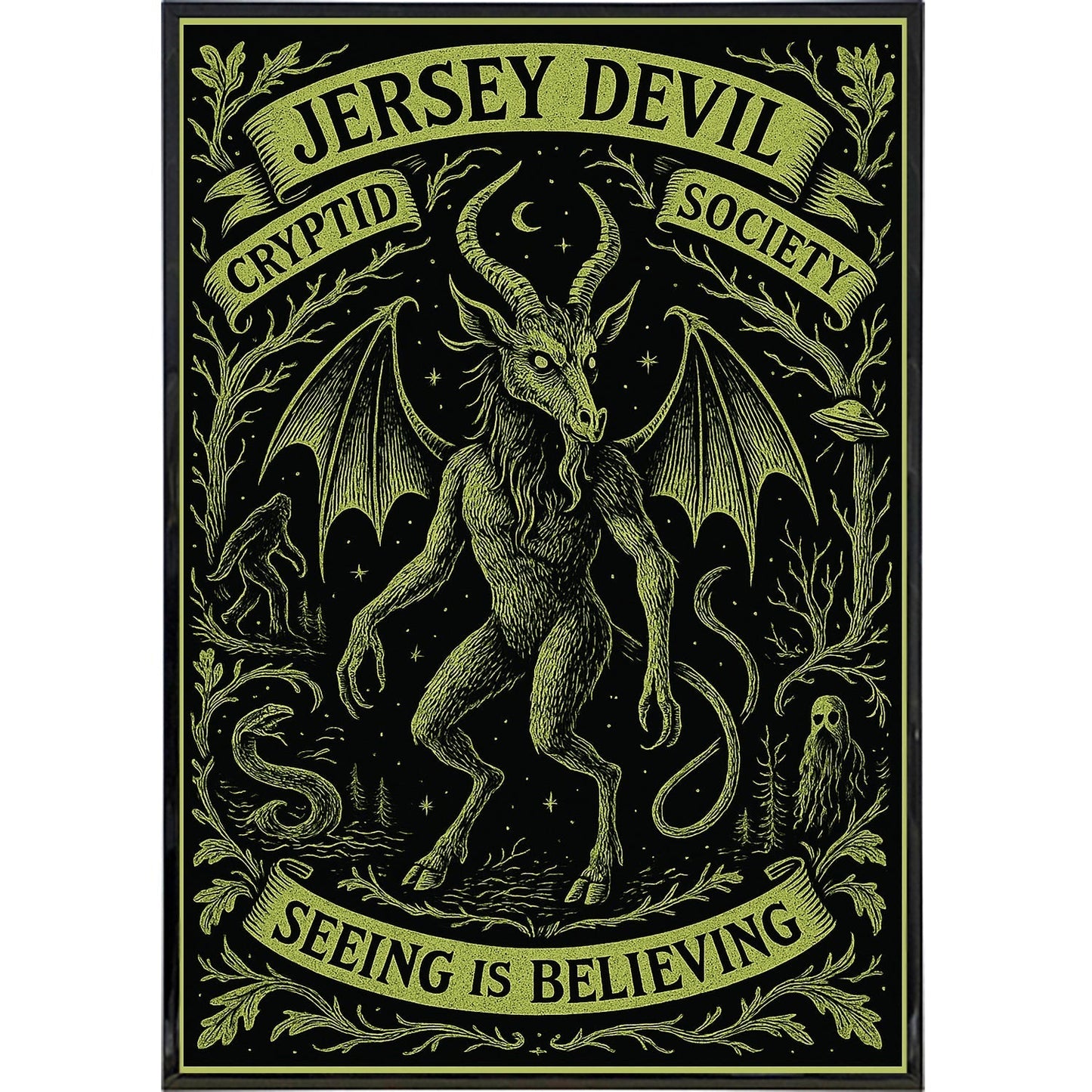 Jersey Devil Cryptid Society Poster Print