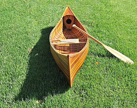 Wooden Canoe With Ribs Curved Bow Matte Finish 10 ft