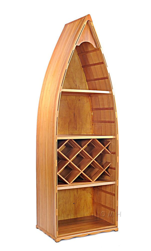 Wooden Canoe Wine Shelf