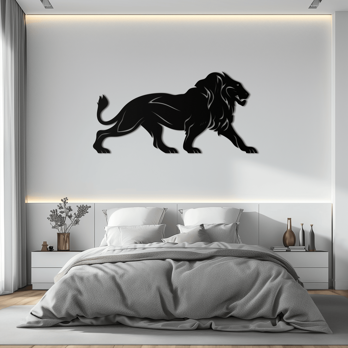 Majestic Lion Wall Art - Steel Wall Decor for Home and Office -KAF002