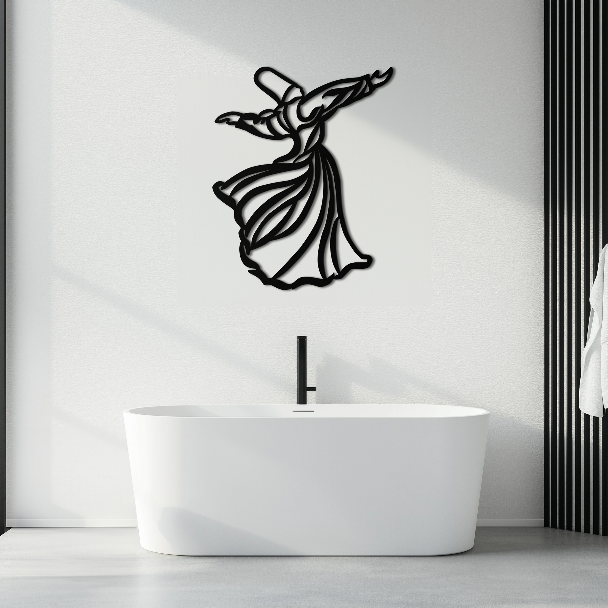 Semazen Metal Wall Art - Whirling Dervish Sufi Decor - KAF226