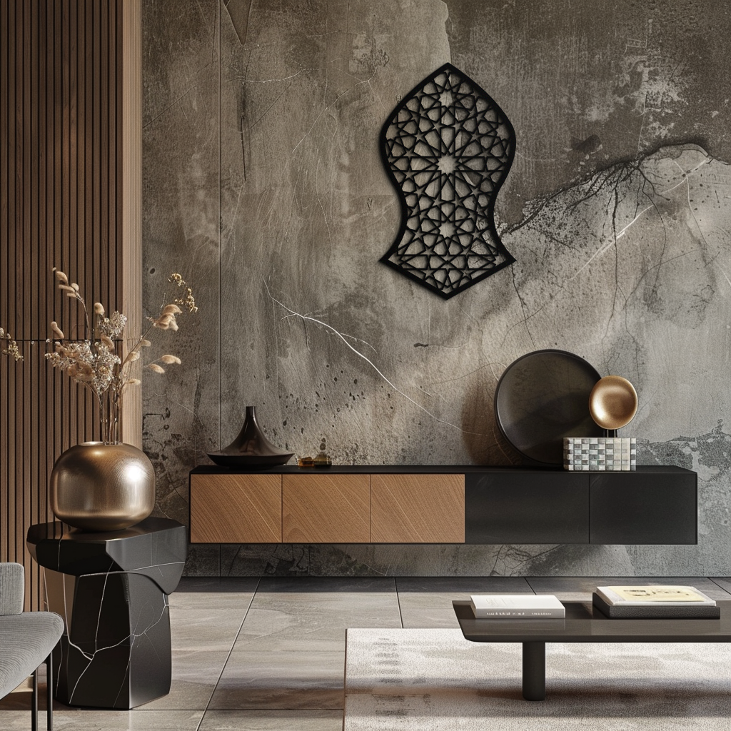 Seljuk Pattern Metal Wall Art – Timeless Geometric Elegance - KAF245