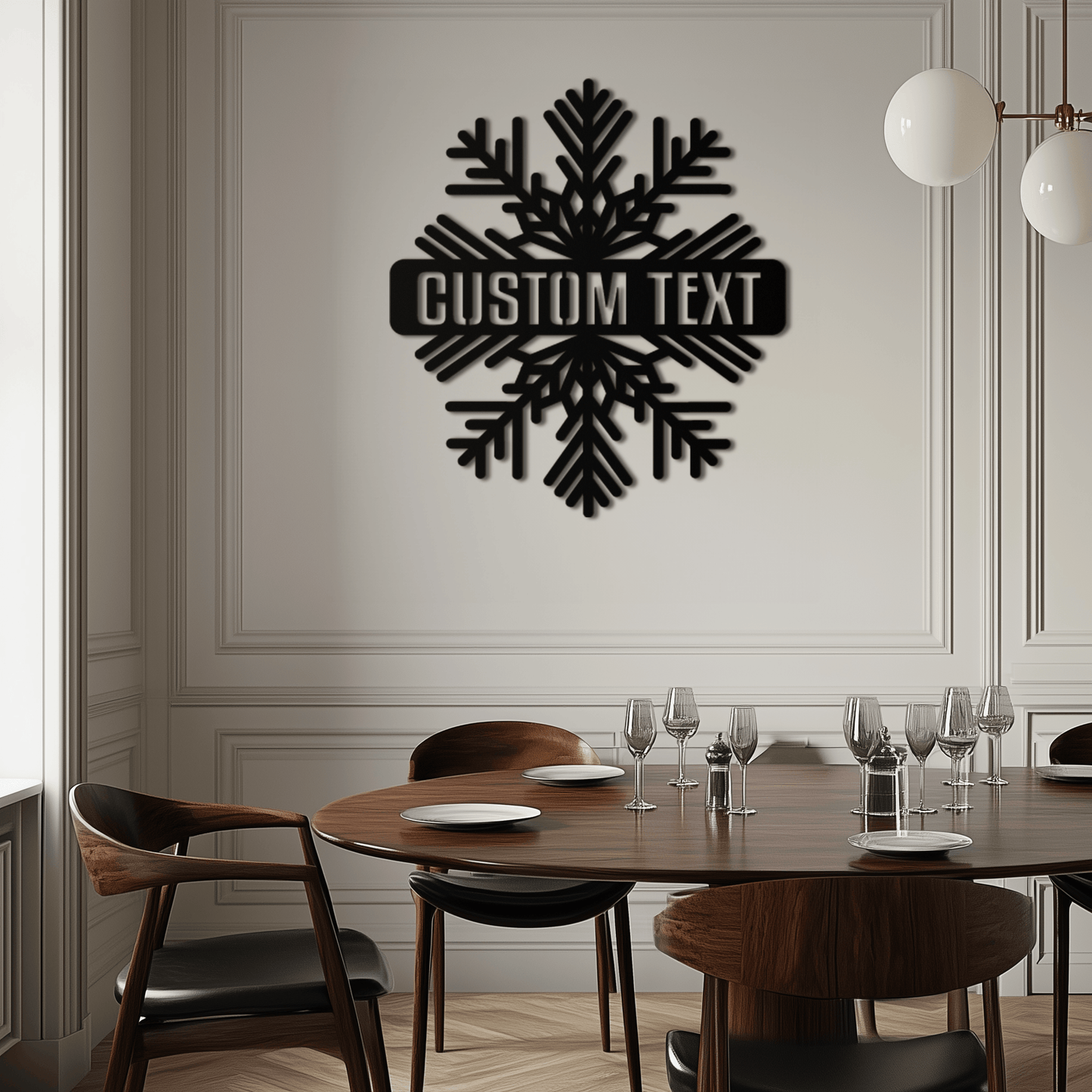 Custom Snowflake Metal Wall Art - Personalized Winter Decor- KAF297
