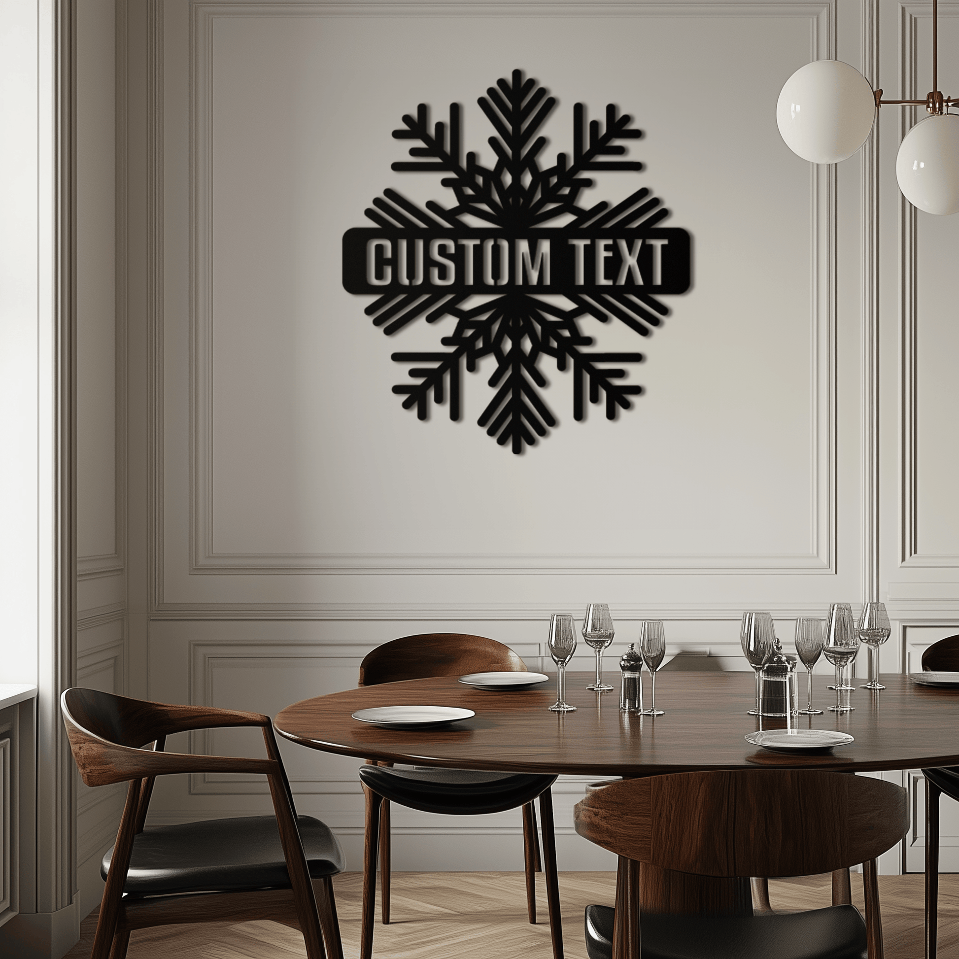 Custom Snowflake Metal Wall Art - Personalized Winter Decor- KAF297