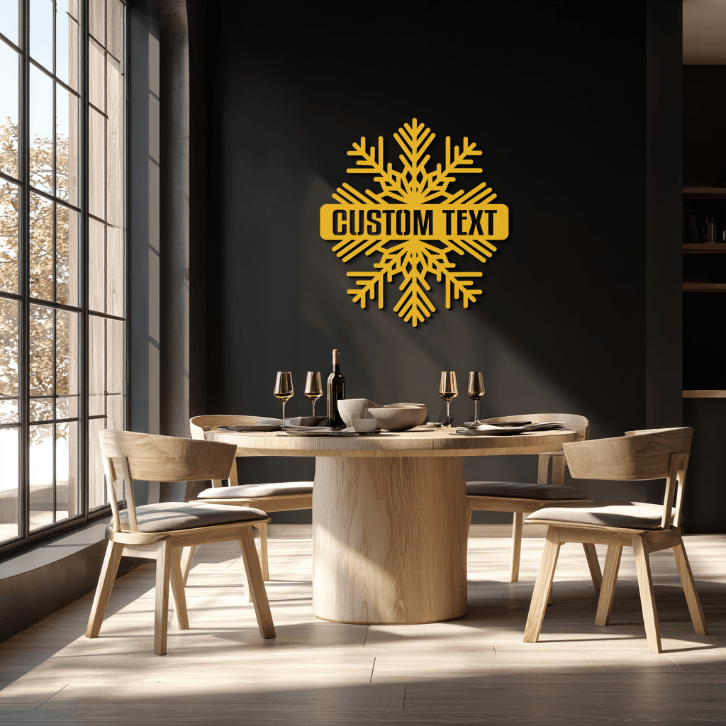 Custom Snowflake Metal Wall Art - Personalized Winter Decor- KAF297