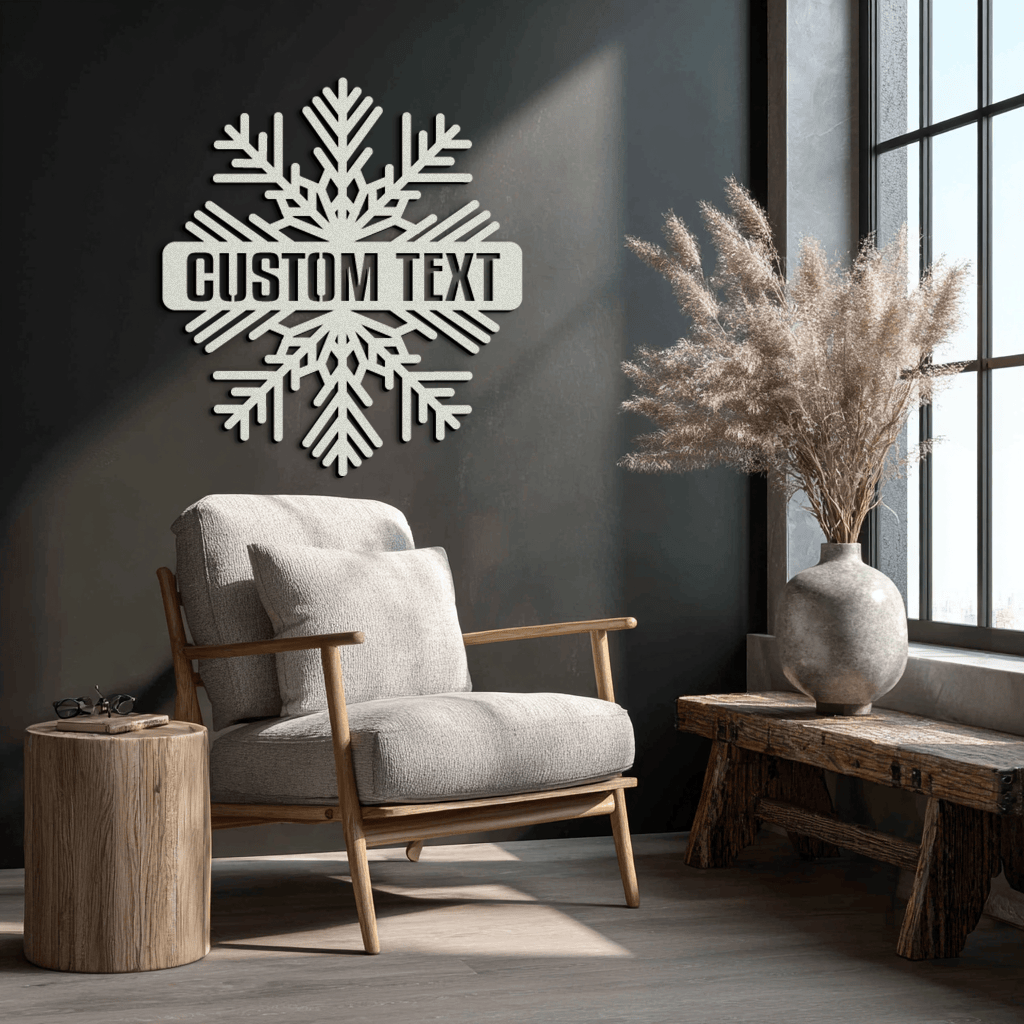 Custom Snowflake Metal Wall Art - Personalized Winter Decor- KAF297
