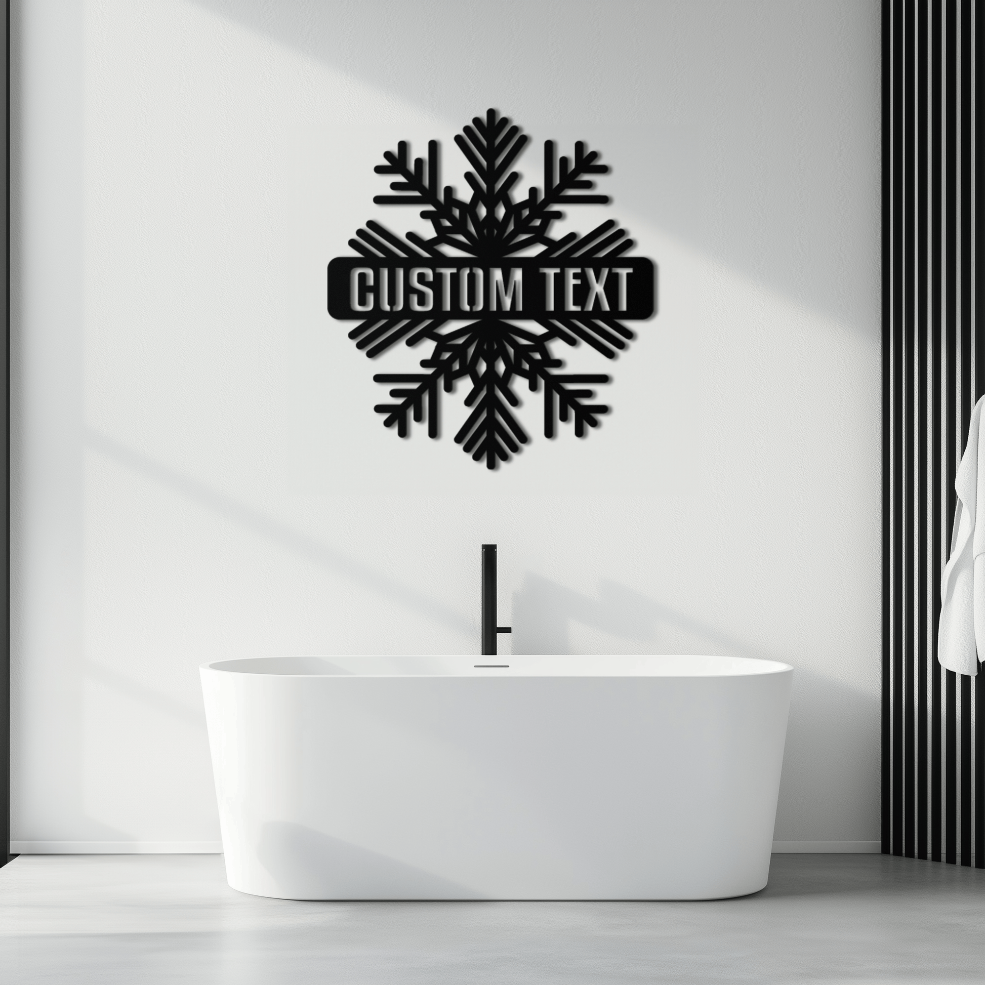 Custom Snowflake Metal Wall Art - Personalized Winter Decor- KAF297