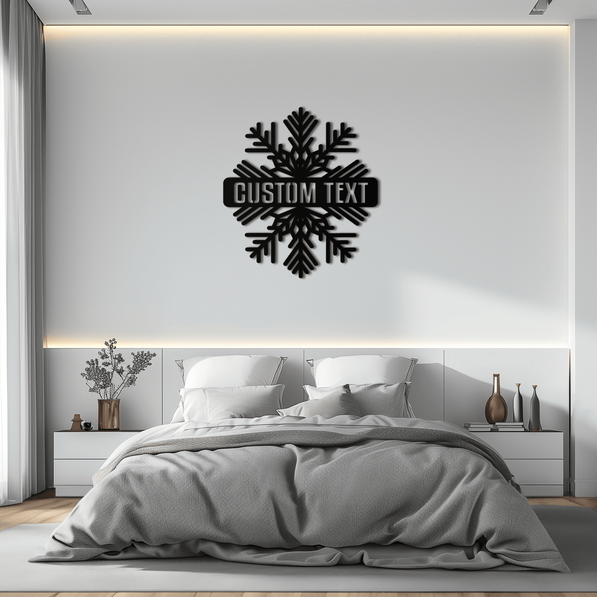 Custom Snowflake Metal Wall Art - Personalized Winter Decor- KAF297