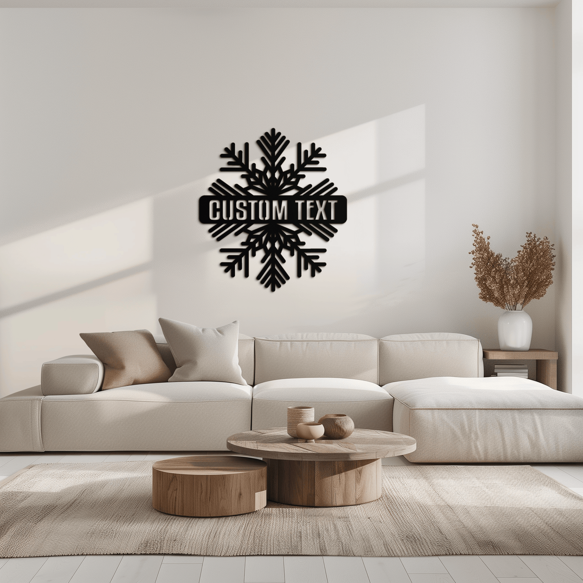 Custom Snowflake Metal Wall Art - Personalized Winter Decor- KAF297
