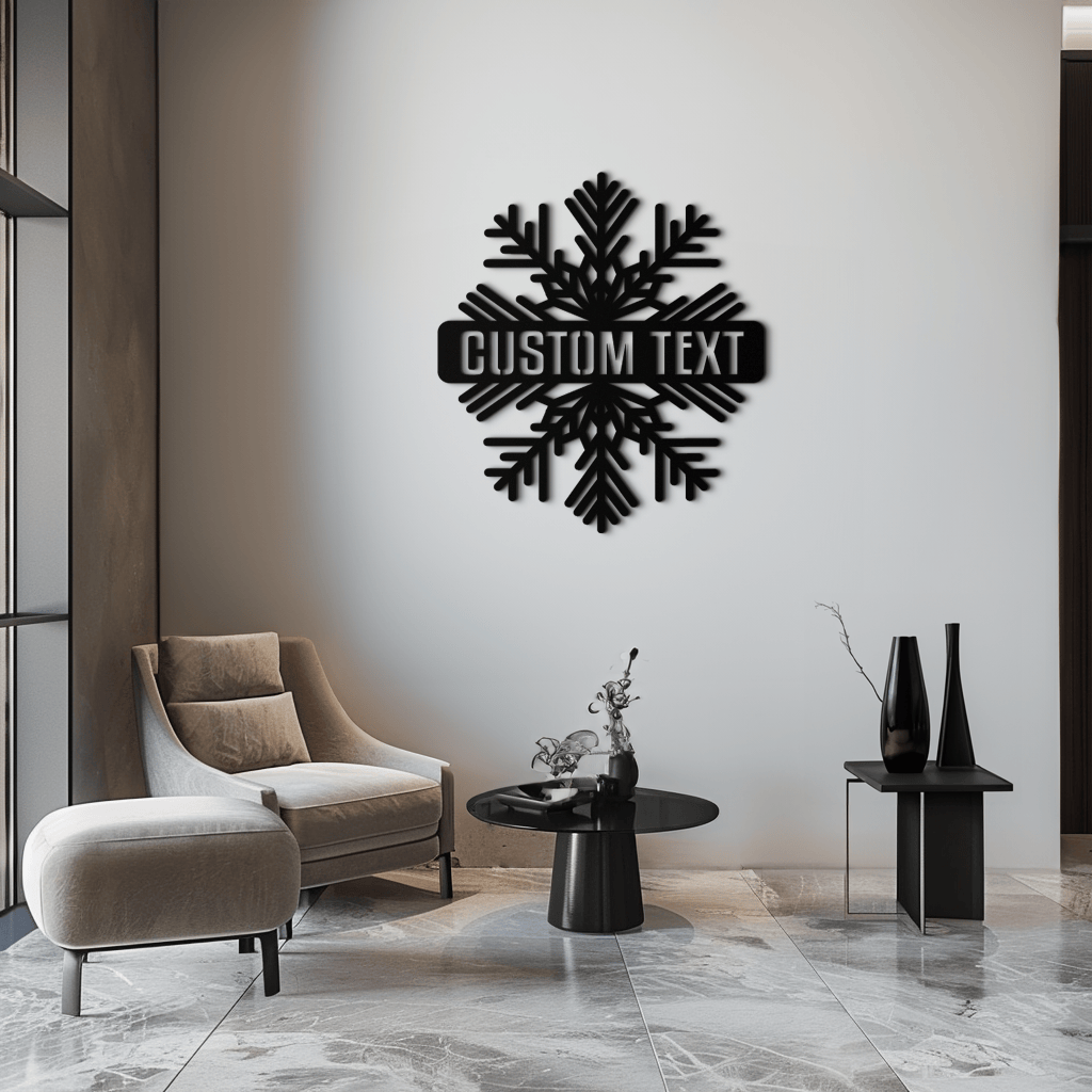 Custom Snowflake Metal Wall Art - Personalized Winter Decor- KAF297