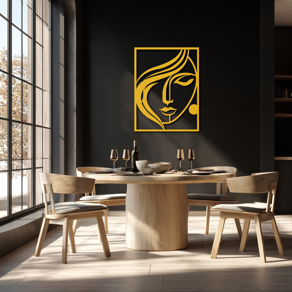 Woman Silhouette Metal Wall Art – Elegant Minimalist Female Figure Decor for Modern Spaces- KAF392