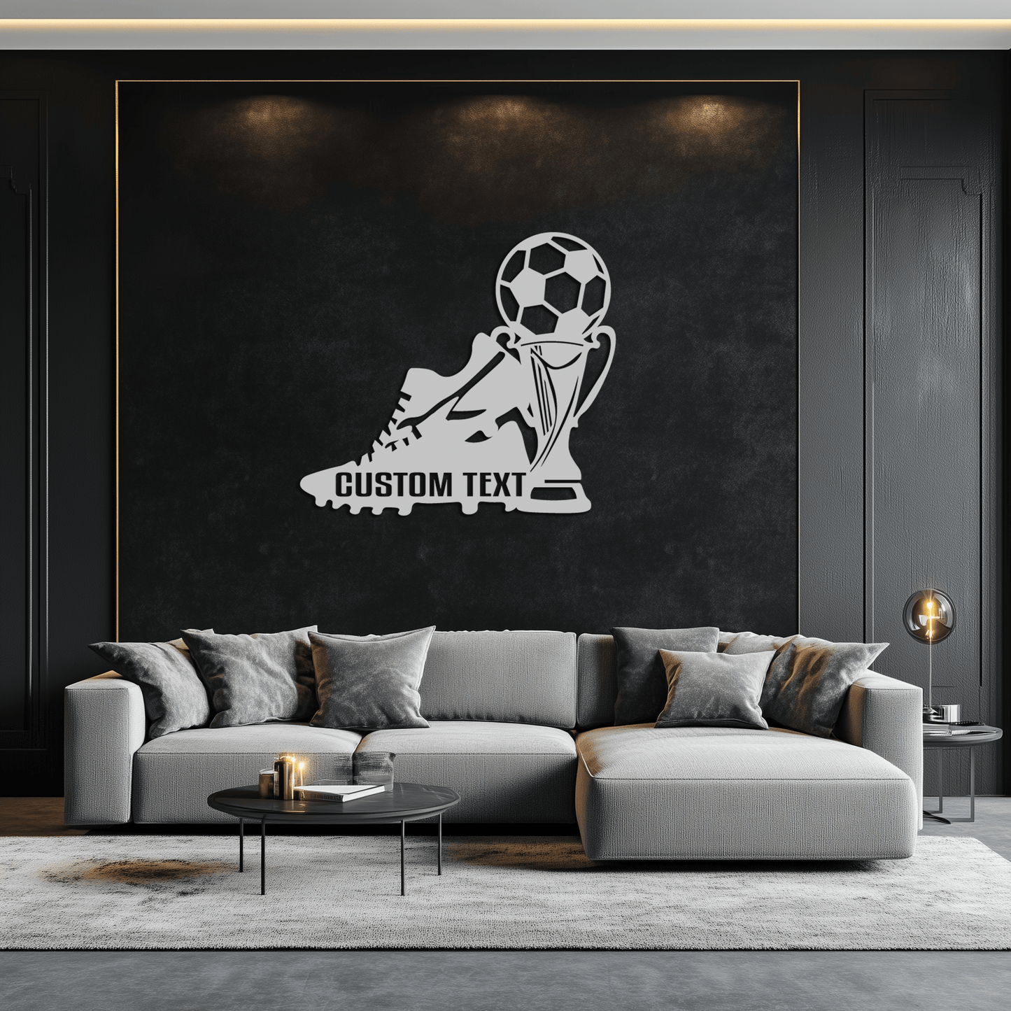 Custom Soccer Trophy and Cleat Metal Wall Art – Personalized Sports Decor for Athletes- KAF395