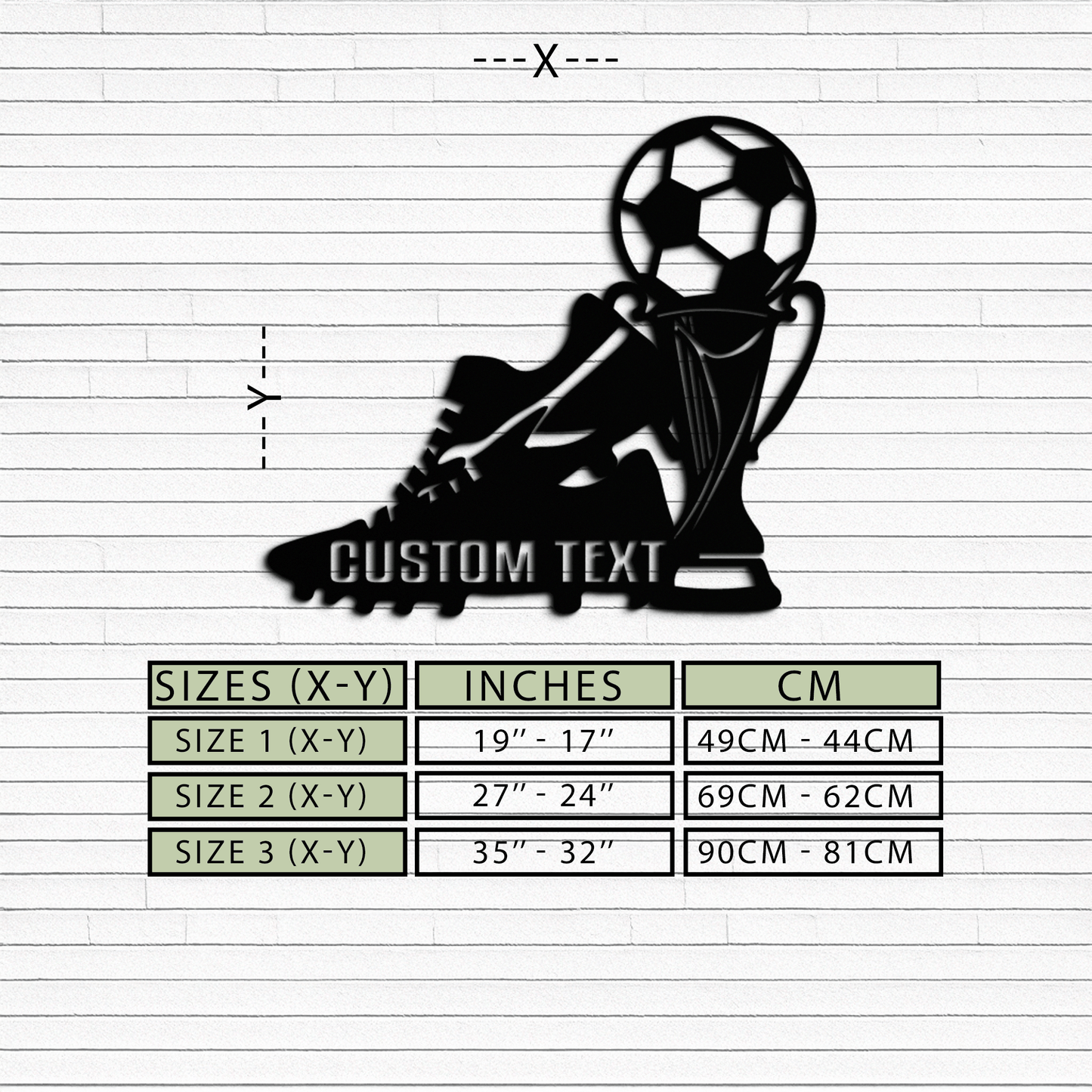 Custom Soccer Trophy and Cleat Metal Wall Art – Personalized Sports Decor for Athletes- KAF395