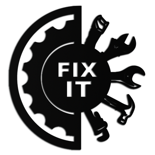 Fix It Tools Metal Wall Art – Industrial Gear & Hand Tools Silhouette Black Steel Decor for Garage or Workshop- KAF419