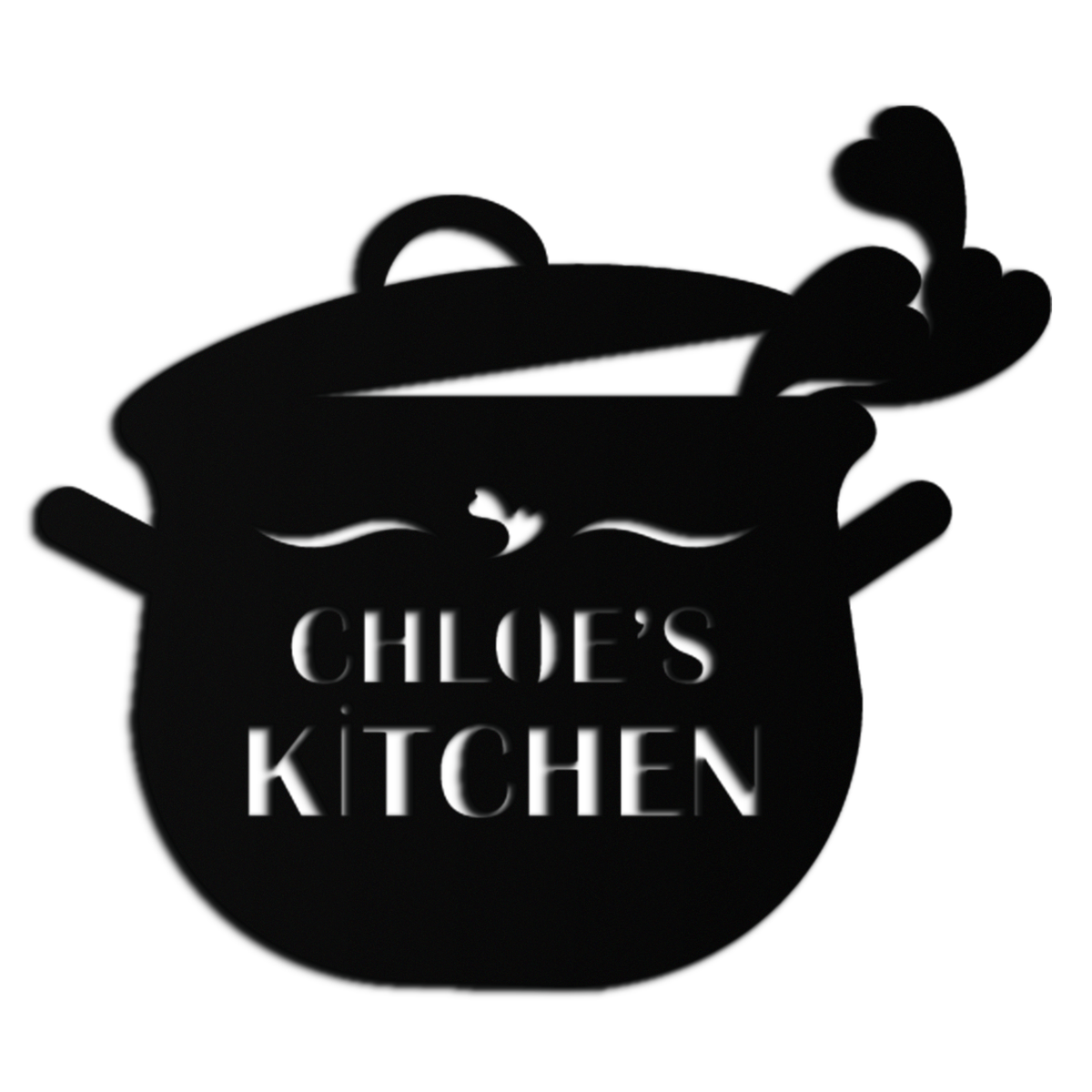 Cute Smiling Cooking Pot Metal Wall Art – Playful Kitchen Steel Decor with Heart Steam for Home and Café Interiors- KAF420