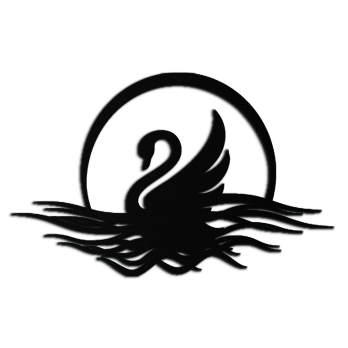 Elegant Swan on Lake Metal Wall Art – Serene Black Steel Decor for Modern, Nature-Inspired Home Interiors- KAF465
