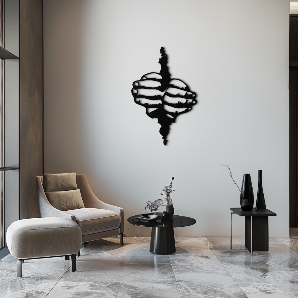 Freedom Hands Silhouette Metal Wall Art – Black Steel Inspirational Home Decor- KAF488
