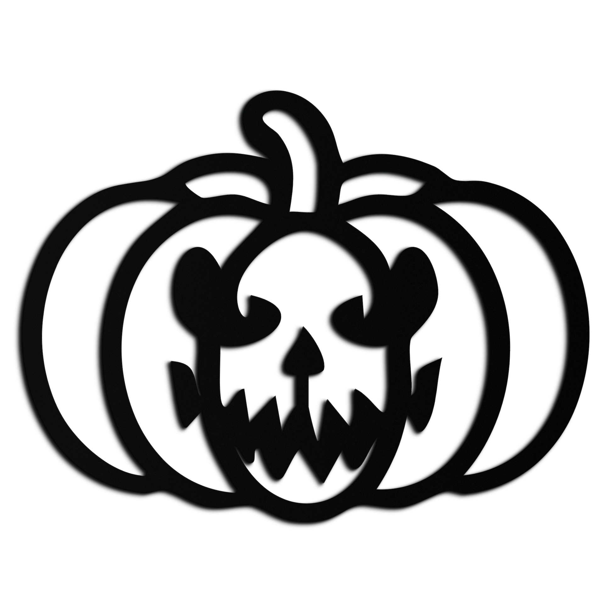 Scary Pumpkin Face Metal Wall Art – Black Steel Halloween Decor- KAF507