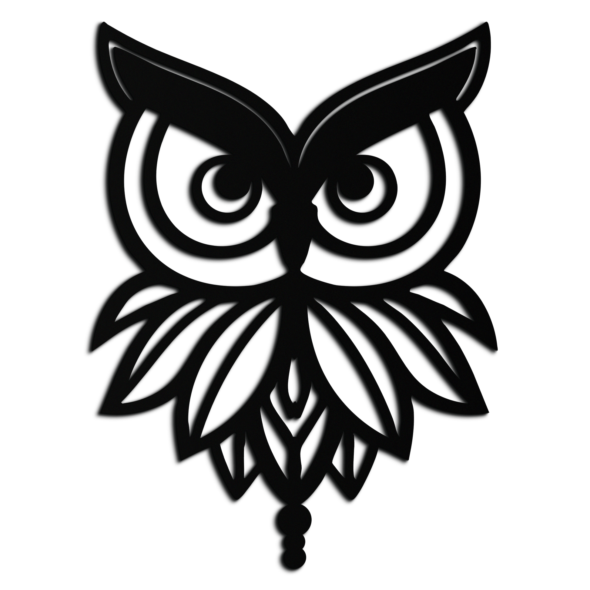 Owl Silhouette Metal Wall Art – Black Steel Bird Wall Decor for Modern Homes- KAF517