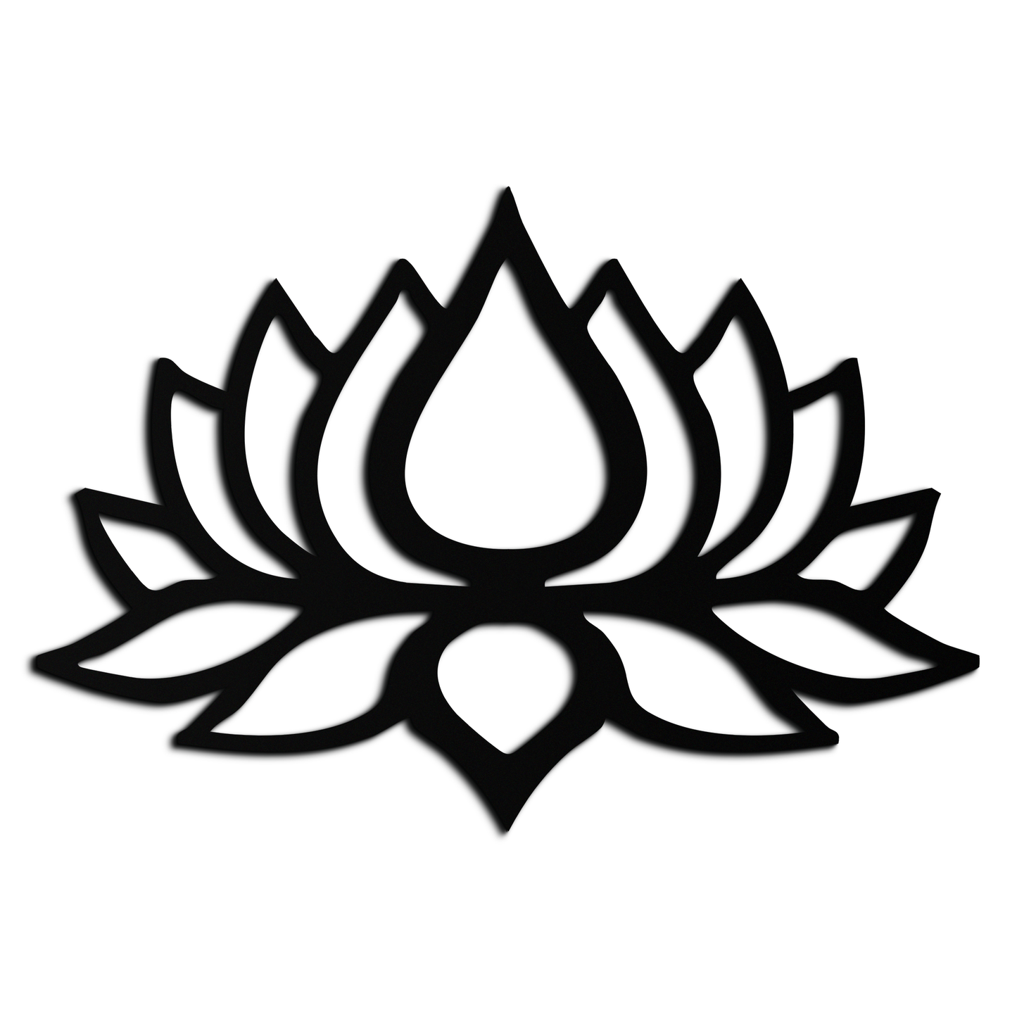 Lotus Flower Silhouette Metal Wall Art – Modern Black Floral Home Decor- KAF526