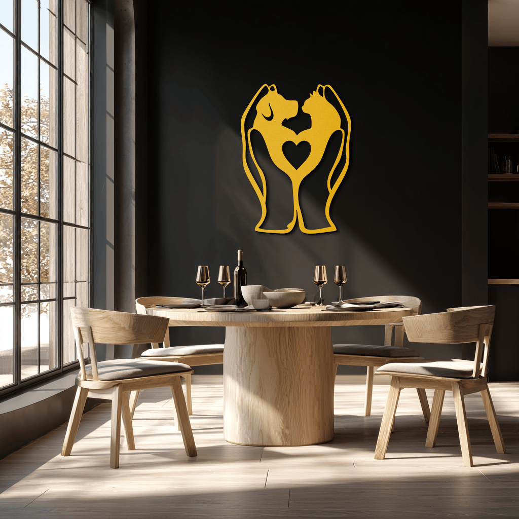 Dog and Cat in Hand Metal Wall Art – Heartwarming Pet Love Decor for Animal Lovers- KAF593
