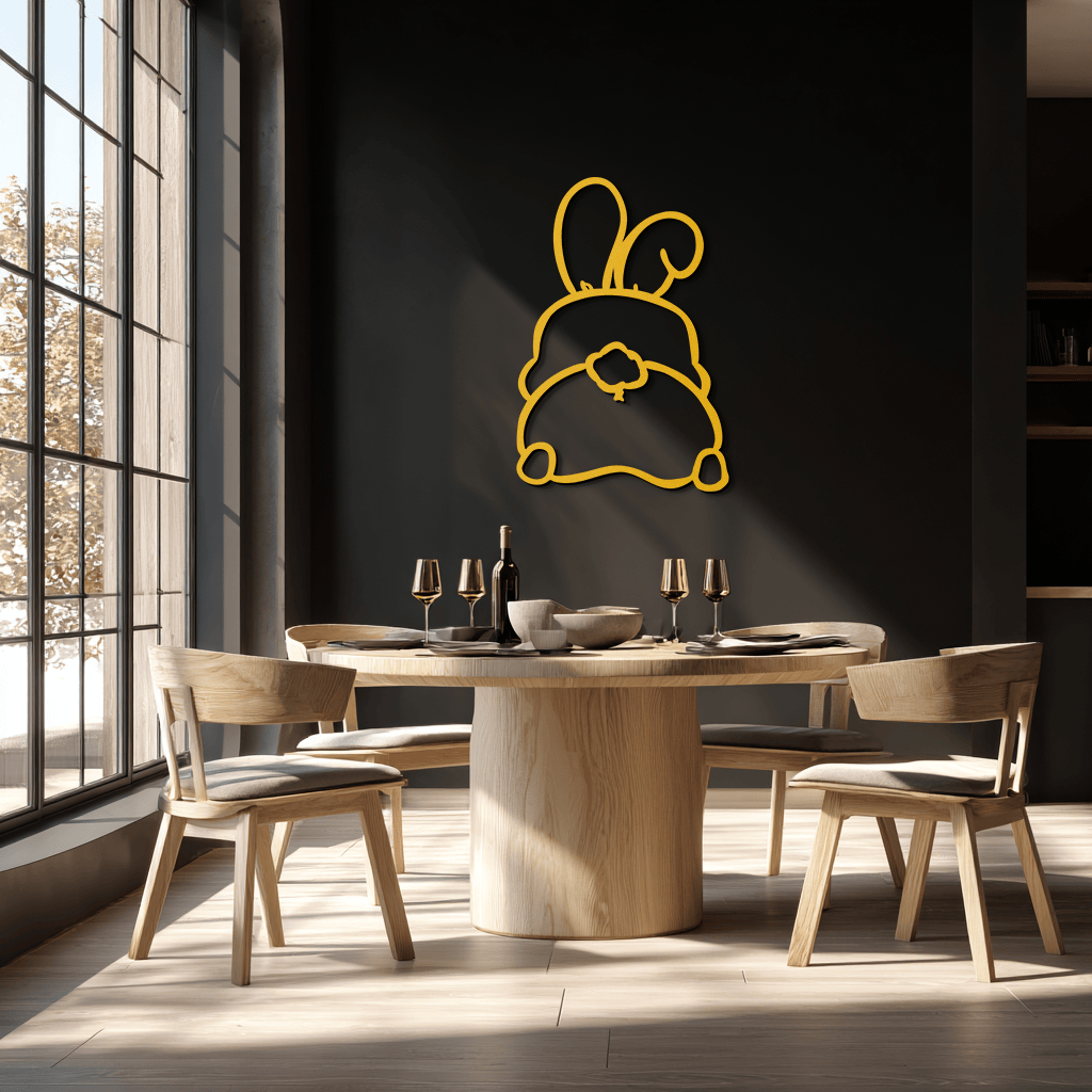 Funny Bunny Butt Metal Wall Art – Playful Easter Rabbit Decor- KAF622
