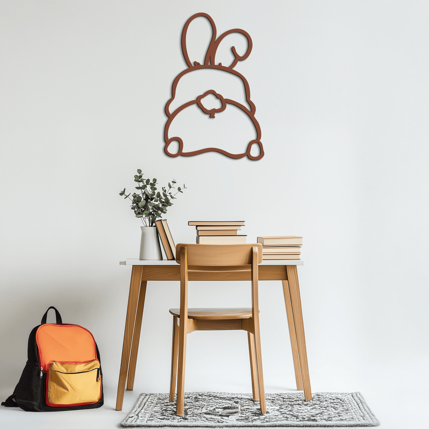 Funny Bunny Butt Metal Wall Art – Playful Easter Rabbit Decor- KAF622