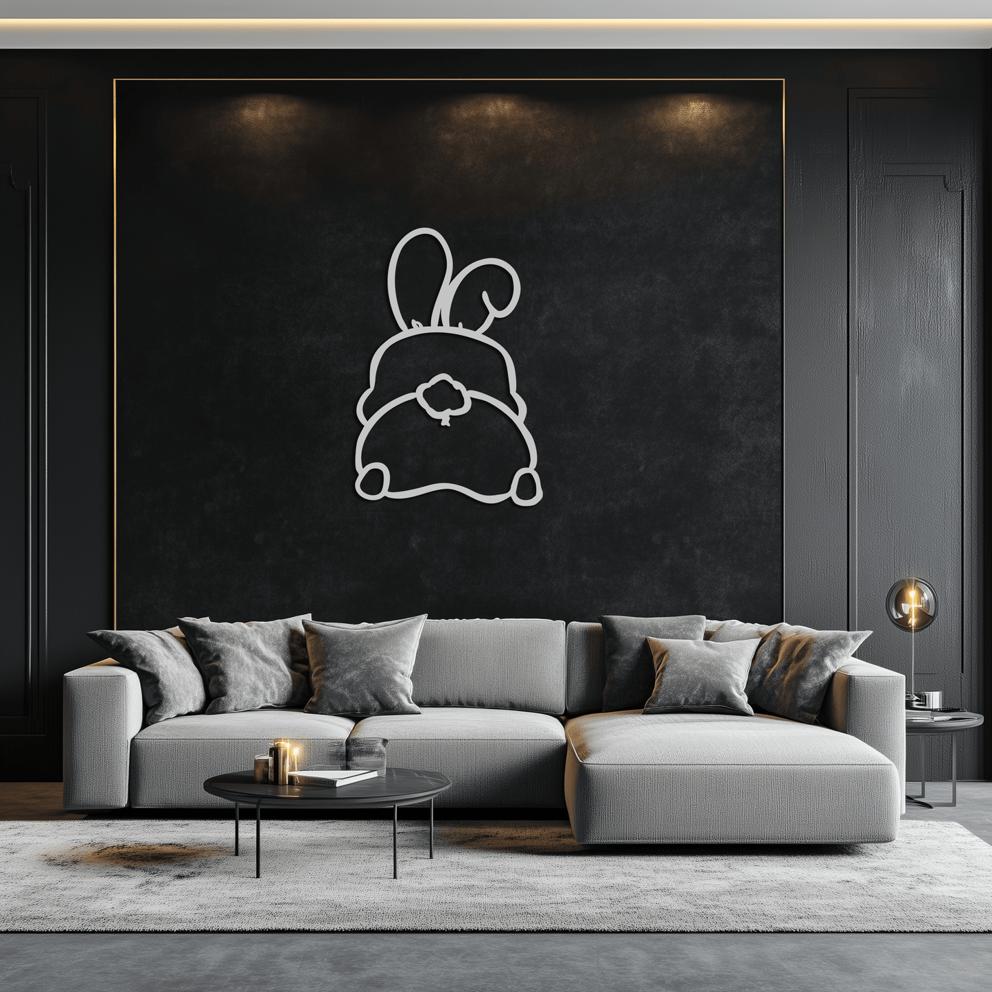 Funny Bunny Butt Metal Wall Art – Playful Easter Rabbit Decor- KAF622
