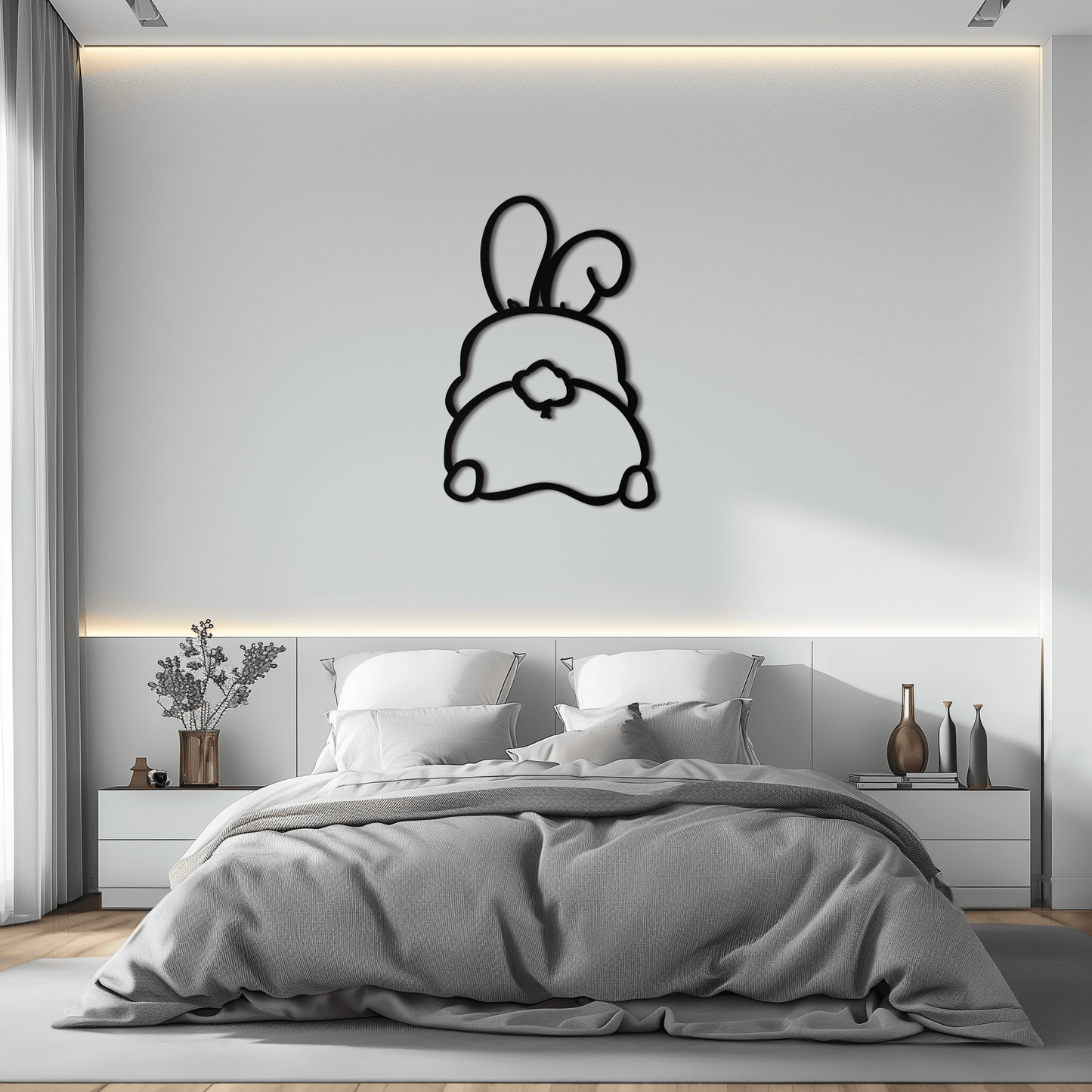 Funny Bunny Butt Metal Wall Art – Playful Easter Rabbit Decor- KAF622