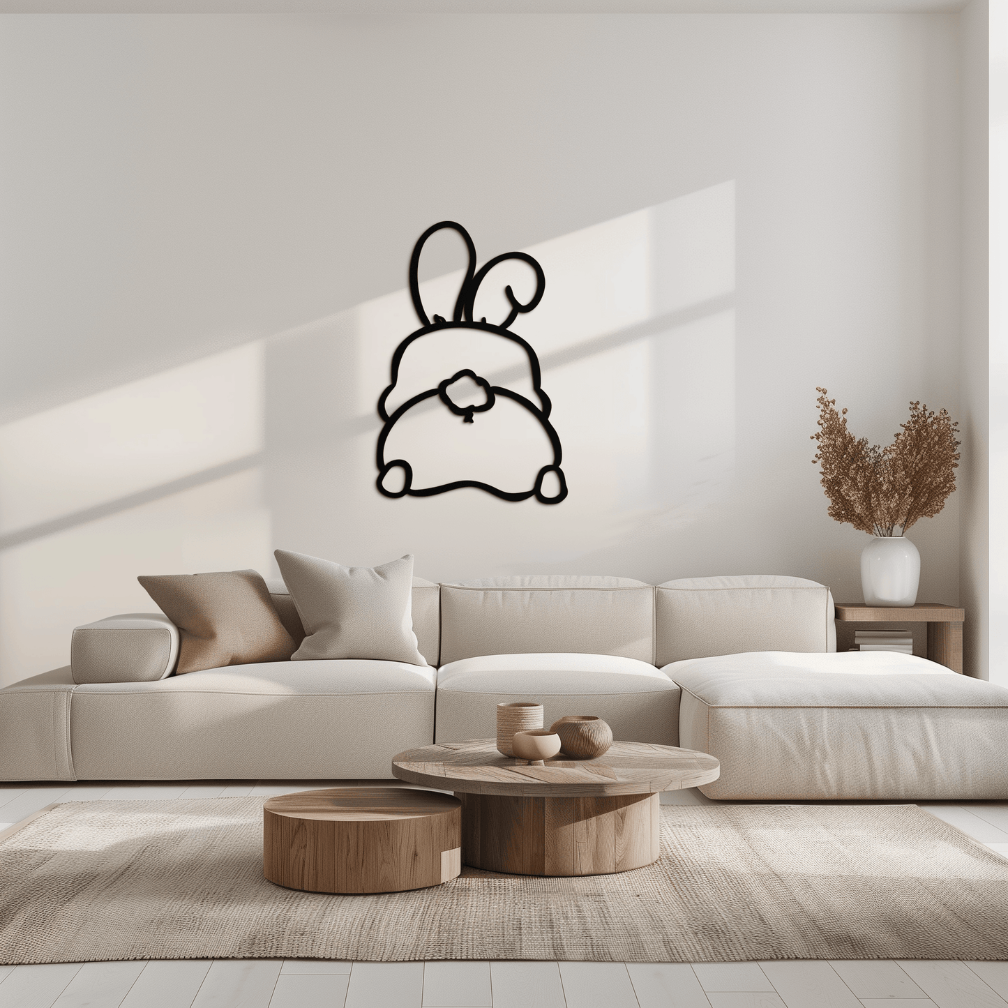 Funny Bunny Butt Metal Wall Art – Playful Easter Rabbit Decor- KAF622
